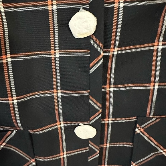 Banana Republic Black Plaid Women's Jacket Blazer, Gold buttons, size 6  Preppy - Picture 6 of 7